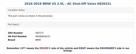 64506826231 BMW Ac Shut Valve X5 #3