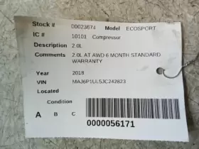 682-10101 FORD Ac Compressor Ecosport