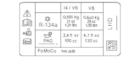 JR3Z-9900014-F FORD Ac Label Mustang