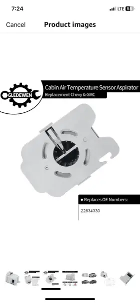 75413WBFK GLEDEWEN Cabin Air Temperature Sensor Aspirator #3