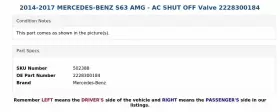 2228300184 MERCEDES Ac Shut Valve S63 Amg #3