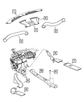 Mopar 04596539ac Genuine A/c And Heater Duct Left 4596539ac