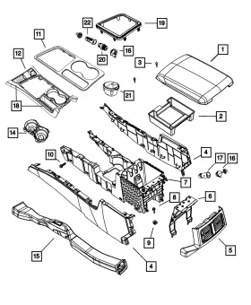 04662041AC MOPAR Floor Console Duct Challenger