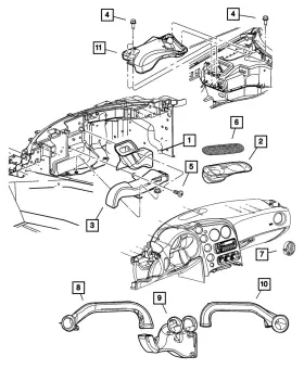 04865554AA MOPAR Floor Distribution Duct