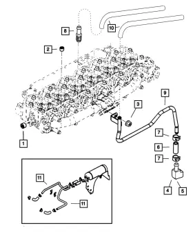 05014191AA MOPAR Heater Core Tube