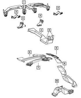 55038069AF MOPAR Rear Duct Durango