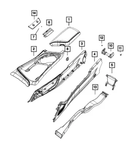 55371033AA MOPAR Floor Console Duct Challenger