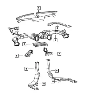 68081892AC MOPAR Floor Duct Dart