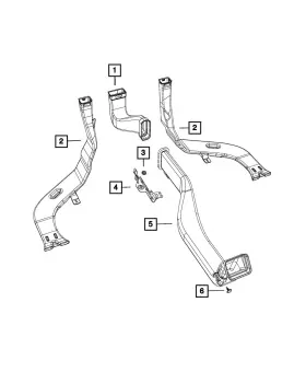68093308AB MOPAR Floor Console Duct Cherokee