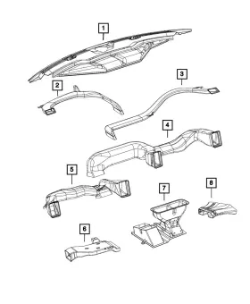68148965AA MOPAR Floor Duct