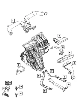 68245121AA MOPAR Floor Distribution Duct Right 500X