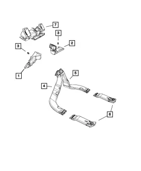 68245569AA MOPAR Floor Duct 500X