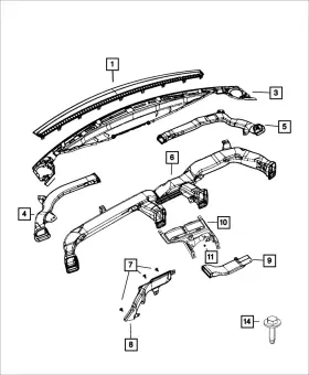 68277050AC MOPAR Demister Duct 1500