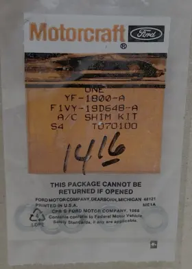 YH-1800 MOTORCRAFT Compressor Clutch Shim Nos Ford