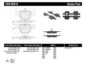 STO309.06810 STOPTECH Performance Front Brake Pads 540I 530I
