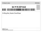 Genuine Bmw O-ring Set, Heater Core/expa 64-11-9-237-642 New. Fixed Price $48.53.