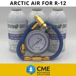 Envirosafe Arctic Air For R12, Auto Ac Support, 3 Cans & Brass Charging Gauge. Fixed Price $81.99.