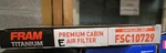 Fram Dual-layered Cabin Air Filter Fsc10729 Fits Chrysler Jeep. Fixed Price $21.75.