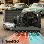 Treeligo 12v 6 Vents Underdash Cool & Heat Air Conditioner Electric A/c Kit. Fixed Price $501.99.