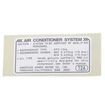 New Oem Honda 2013-2017 Accord Air Conditioner Information Label 80050-t2f-h00. Fixed Price $9.89.