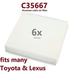 Pack Of 6 Cabin Air Filter For Many Toyota & Lexus Vehicles C35667. Fixed Price $85.50.