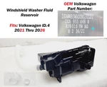 Oem 2021-2026 Volkswagen Id.4 Fluid Washer Tank Reservoir W/ Pump Missing Cap. Fixed Price $70.00.