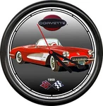 Licensed 1959 Red Corvette Convertible Chevrolet General Motors Sign Wall Clock. Fixed Price $26.95.
