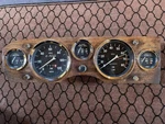 Fiat 124 Spider Instrument Cluster - Early 1400 Chrome Bezels. Fixed Price $275.00.