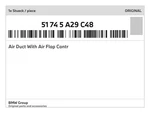 Genuine Bmw Air Duct With Flap Contr 51-74-5-a29-c48 New. Fixed Price $378.62.