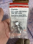 Sharkbite Brass 1/2-in Compression X 3/8-in Od Quarter Turn Dual Ou. Fixed Price $12.99.