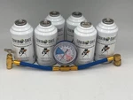 Envirosafe R134a Replacement Refrigerant, 6 Cans With Brass Charging Gauge. Fixed Price $84.99.