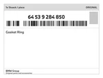 Genuine Bmw Gasket Ring 64-53-9-284-850 New. Fixed Price $13.09.