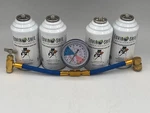 Envirosafe R134a Replacement Refrigerant, 4 Cans With Brass Gauge. Fixed Price $64.99.