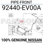 92440ev00a Genuine Nissan Pipe-front 92440-ev00a. Fixed Price $93.15.
