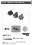 Hvac Heater Control Knob Dorman 76882 Buick / Geo Pontiac. Fixed Price $9.00.