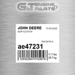 Ae47231 Slip Clutch Fits John Deere (surplus Open Box). Fixed Price $424.99.