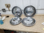Wheel Cover Hubcap With Rib Type Chrome Center Fits 74-76 Oldsmobile. Fixed Price $115.00.